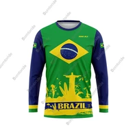 2022 brazil summer mens long sleeve cycling jersey set sport mtb cycling clothing bicycle road riding