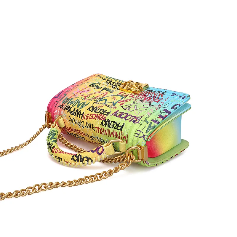 Original Designer Ladies Handbags Fashion Handbags Chain Bags Colorful Graffiti Bags for Women сумка женская Hot Selling