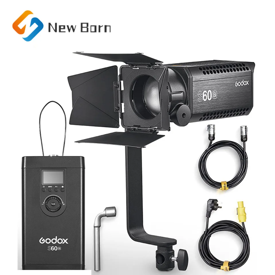 

Godox S60 BI 60W Focusing LED Photography Continuous Adjustable Light Spotlight With Barn Door for Professional Photography God