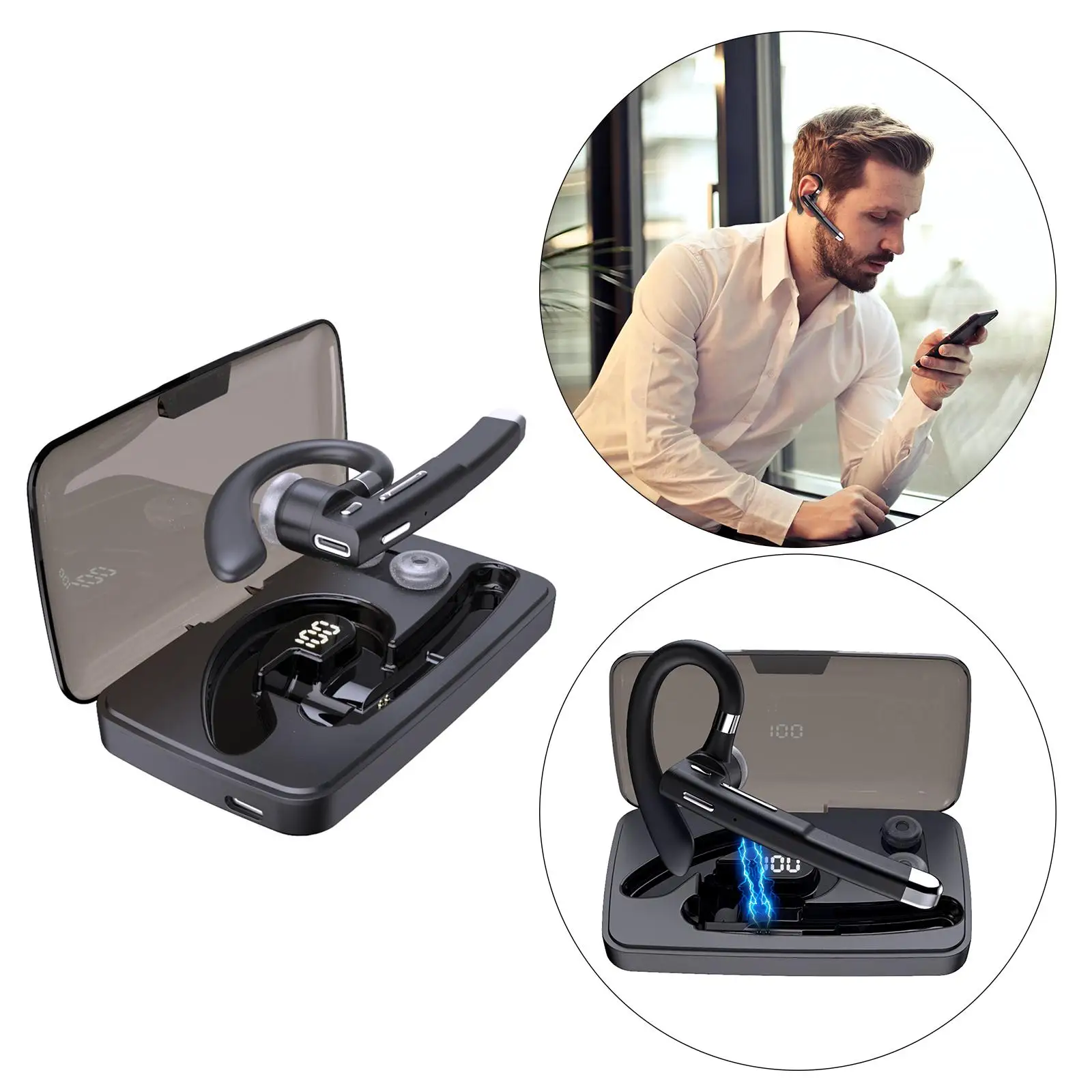 Гарнитура с зарядкой 400 мАч встроенный микрофон шумоподавление гарнитура для