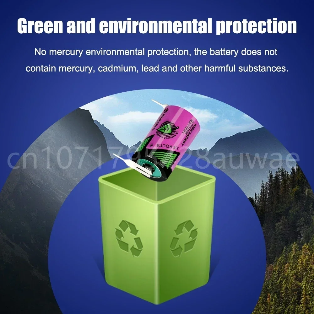 4PCS ER14250 1/2AA TL-5902 3.6V 1200mAh Primary Dry Lithium Battery With Pins For CNC Machine Water Gas Meter Smoke Alarm