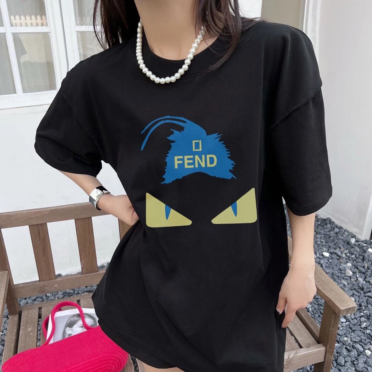 

Fashion Luxury Brand T-shirt For Women Loose T Shirt Star Girl Y2k Ropa Para Mujer Graphic T Shirts Classic Letter Logo T Shirt