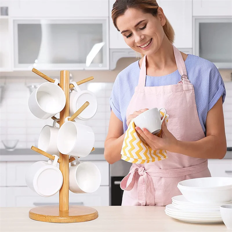 

1 шт. бамбуковая подставка для чашек, сушилка, сушилка, держатель для хранения, подставка для кружек, кухонный шкаф, органайзер для посуды/тар...