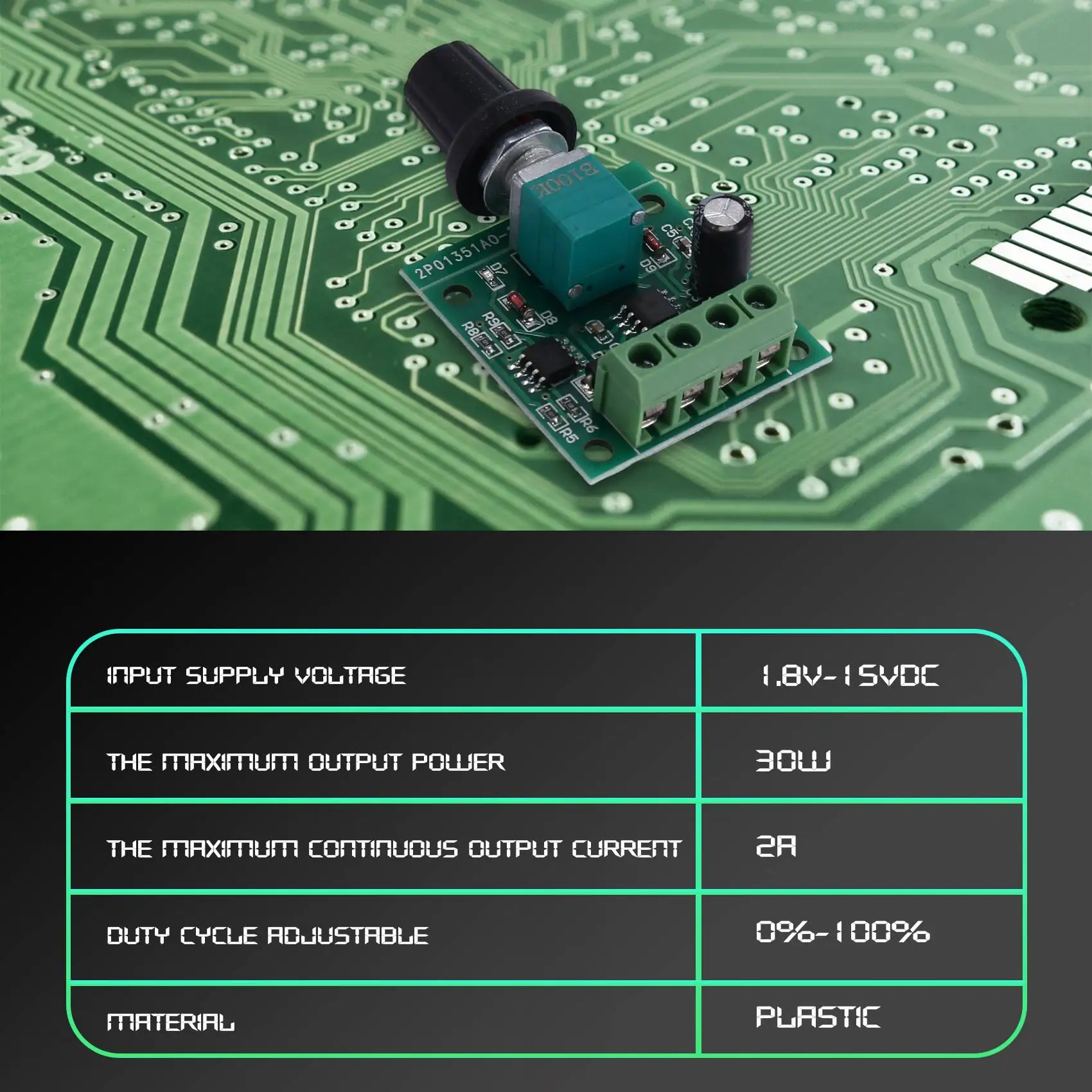 1 8 v 3v 5v 6v 7 2 12v 2A 30W контроллер скорости двигателя постоянного тока (PWM) 1803BK