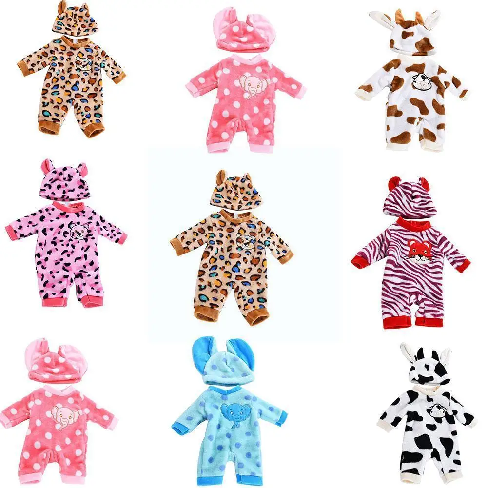 

Cute Outfits For 17inch Simulation Cute Jumpers Rompers Suit Pajama Hat Warm Clothes On Baby Christmas W7a2
