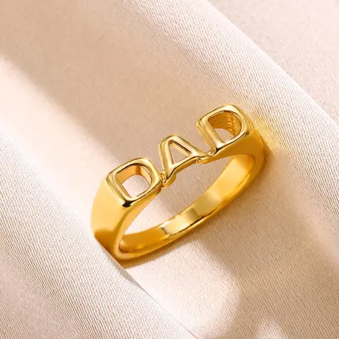 Кольцо из нержавеющей стали с буквами MOM DAD SIS, кольца с буквами 18-каратного золота для женщин, эстетические украшения, anillos, подарок на день матери