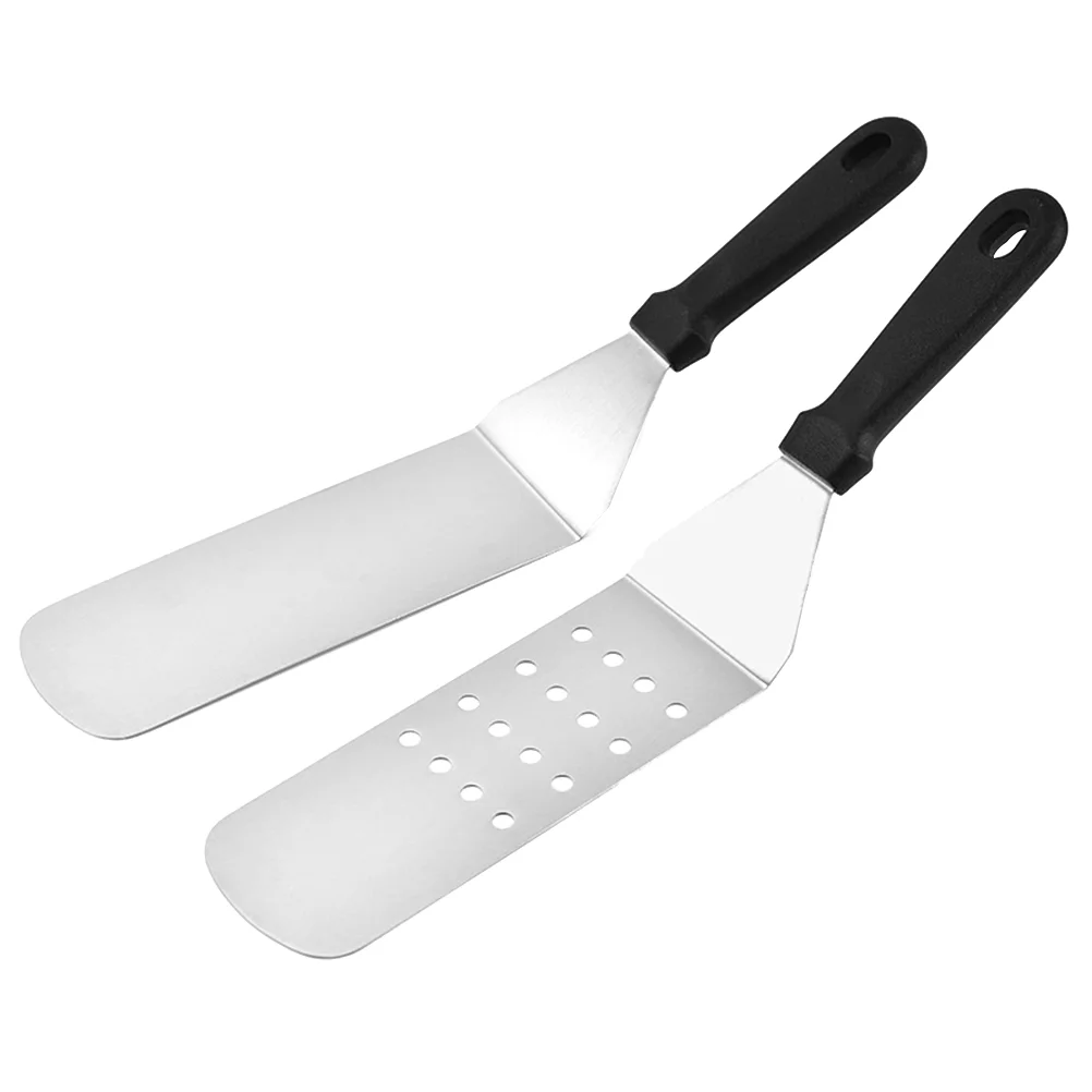 

2pcs Teppanyaki Spatulas Metal Griddle Spatula Grill Spatula Metal Spatula Set Griddle Spatula Scraper Turner