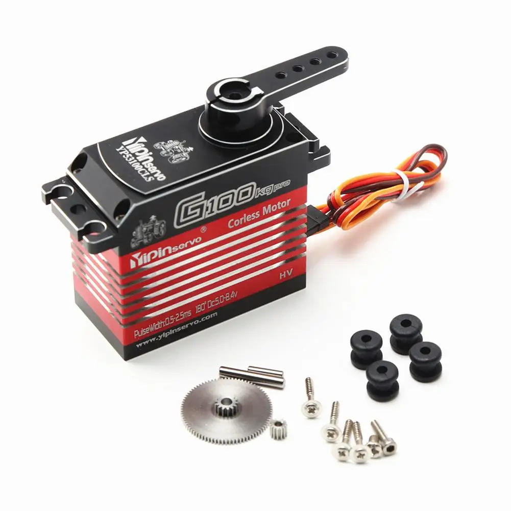 

Цифровой сервопривод G100 с большим крутящим моментом 100 кг и металлическим рычагом для 1:5 1:6 Traxxas Arrma Kraton Baja запчасти для радиоуправляемых авто...