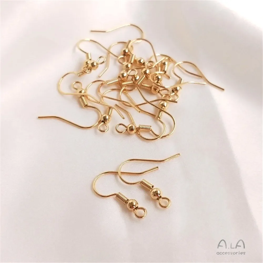 14-каратное позолоченное антиаллергенное плоское пружина-крючок с серьгами из