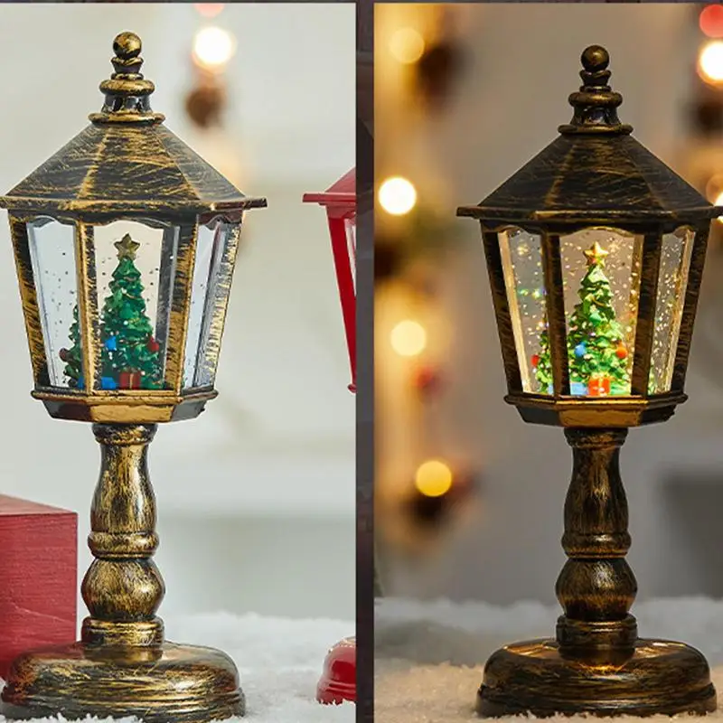 Фонарь в виде снежного шара Рождественский фонарь крутящийся Блестящий Снежный