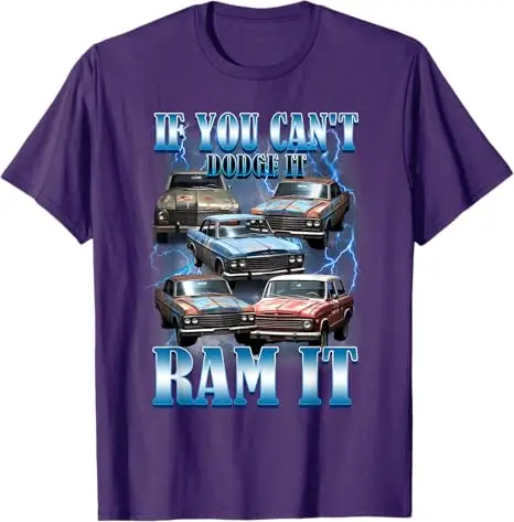Фото Если вы не можете Dodge It Ram It Забавная футболка для любителей грузовиков и автомобилей в стиле ретро Мужская модная винтажная футболка с надписью Y2k Design Streetwear №2