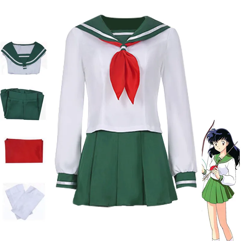 

Костюм для косплея аниме Higurashi Kagome Inuyasha JK японская Корейская школьная форма юбка женская сексуальная кавайная Рождественская одежда Сейлор