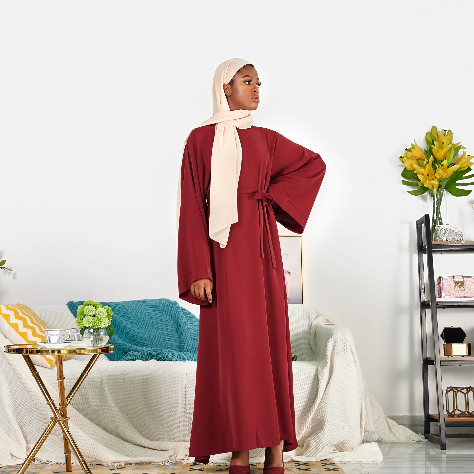 Abaya For Women Islam Arab Dubai Women Robe Simple Basic Turkish Solid Large Town Dress Temperament Commuting Dress Fashion