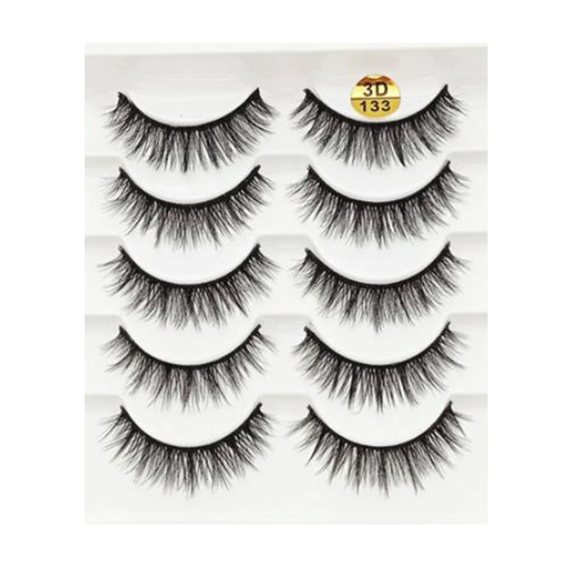 

False Eyelashes 1Set/5Pairs Packaging 3D-133 Fake Eyelashes Black Daily Makeup Eyelashe Long Fibrous Hair False Lashes Extension