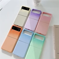 gradient candy colors phone cases for samsung galaxy z flip 3 5g baking paint plastic pc hard back cover for samsung z flip3