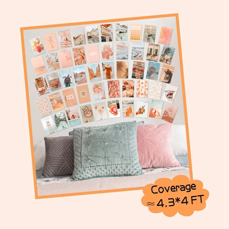 50 шт. персиковые пляжные эстетические картины для настенного коллажа в стиле