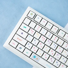 게이밍 기계식 키보드용 PBT 키캡, XDA 프로필, 네온 테마, RGB, 체리 MX 스위치, 영어 및 한국어, 127 키