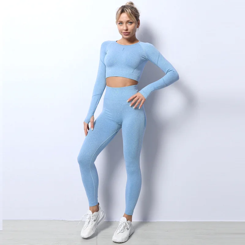 

5PCS Seamless Yoga Suit Women's Sportswear High Waist Leggings Sportswear Gym Clothing Fitness Crop Tops Sportswear Gym Suits
