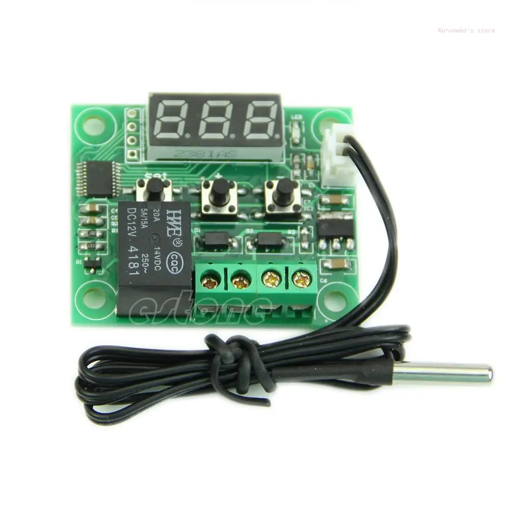 

Цифровой модуль платы контроля температуры 12 В, цифровой термостат, переключатель контроля температуры-50-110 °C с водонепроницаемостью HX6D