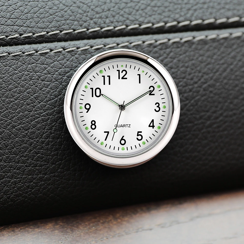 

Mini Round Car Clock Luminous Automobiles Dashboard Stick-On Digital Watch Mechanics Quartz Clocks Car Ornament Auto Accessories