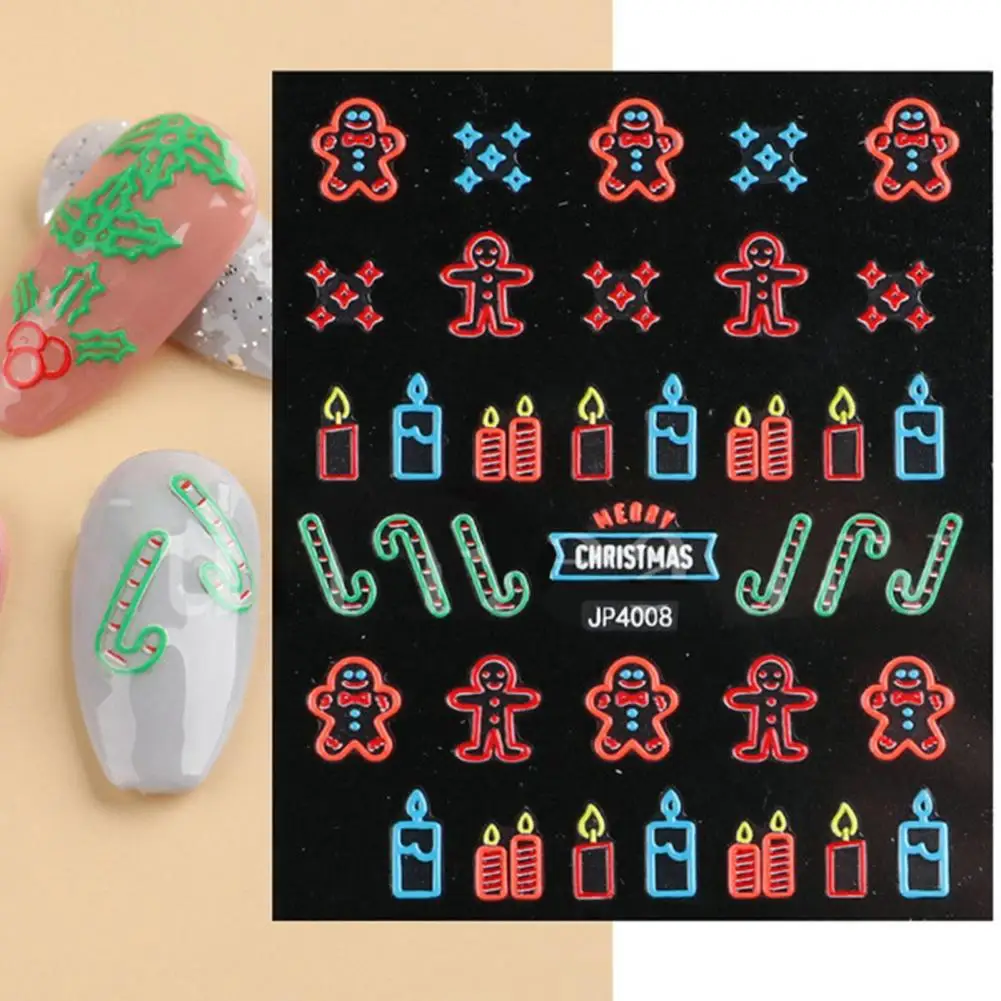 

Useful Colorful Easy to Apply Nail Sticker Winter Santa Claus Fingernail Decal Nail Supplies Nail Sticker Manicure Sticker