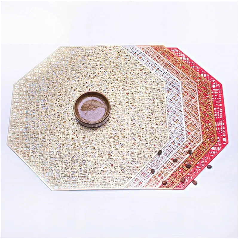 

Подставки под стаканы из ПВХ, золотистые, серебристые, бронзовые, 41x41 см, 8 шт.