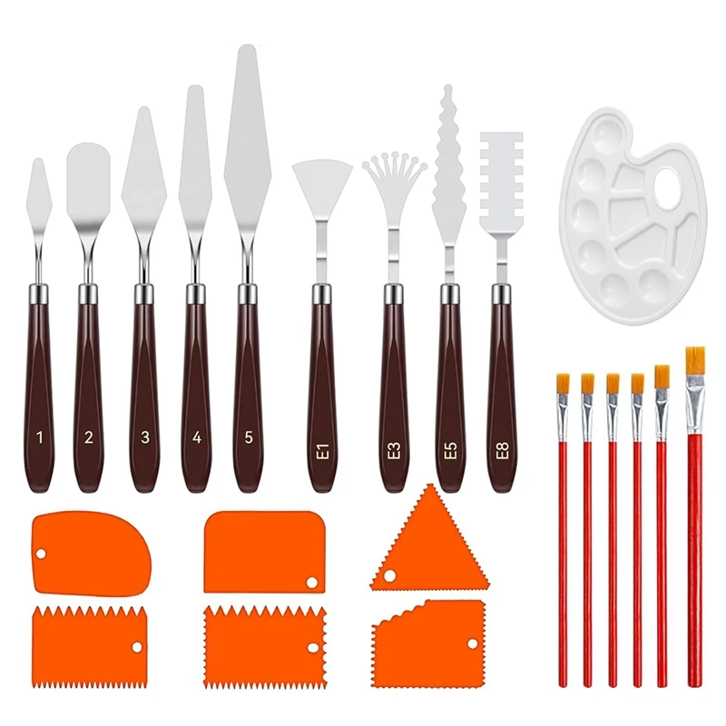 Палитра ножей 22 шт. планета инструменты для рисования с кистью палитра цветов