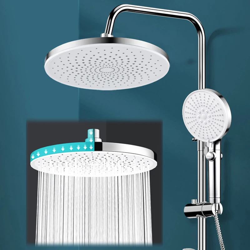 

Silver Rainfall Shower Head High Pressure Bathroom Top Rain Shower Head Accessories Wall Adjustable Showerhead