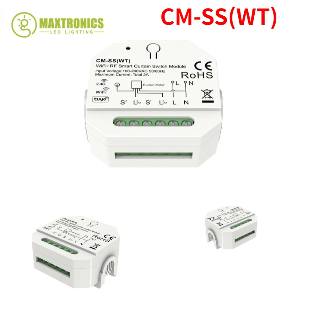 Умный модуль переключателя для штор 100-240 В переменного тока 1 канал * 2 А Wi-Fi + RF
