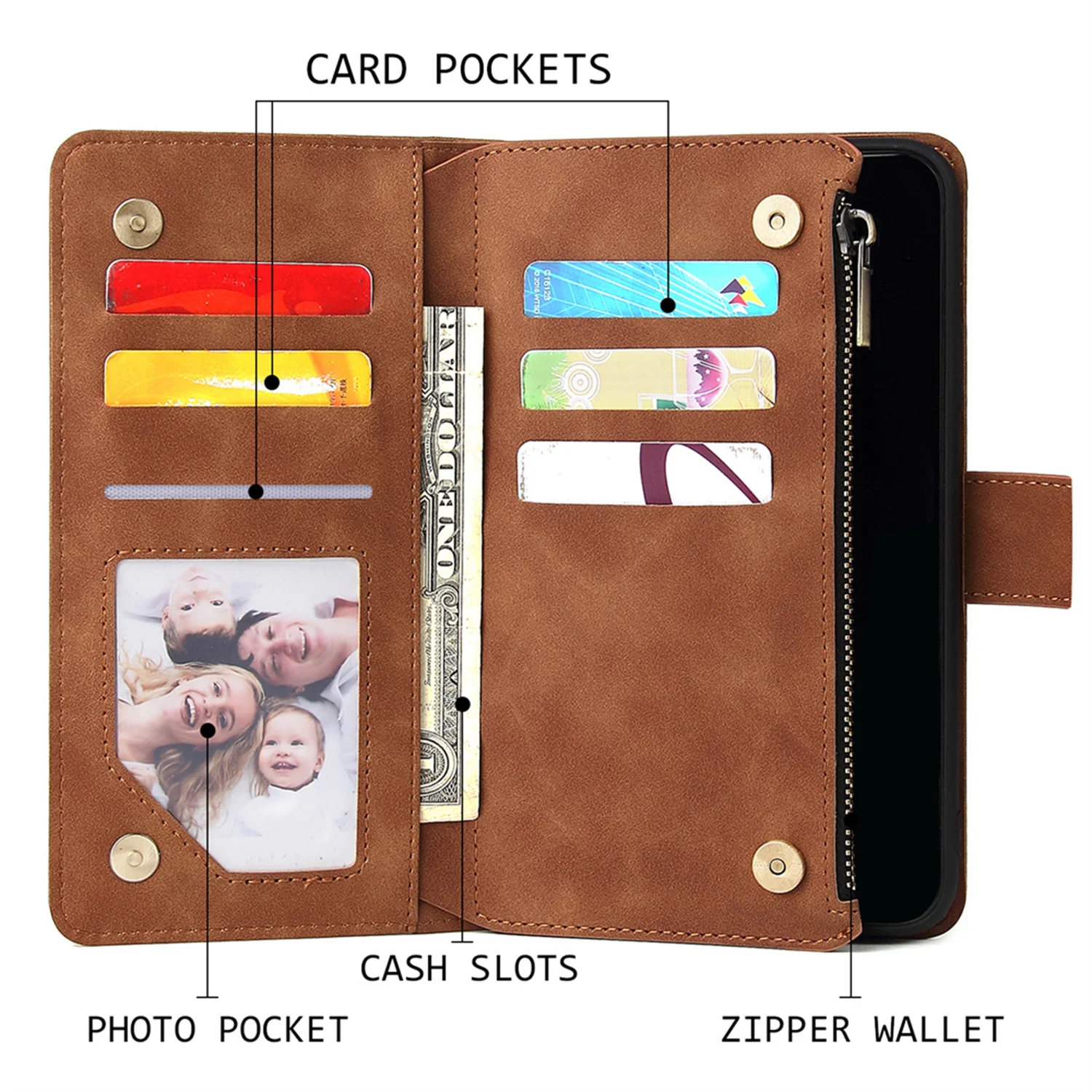 Luxury Leather Magnetic Wallet Case For iPhone 14 13 12 Mini 11 Pro X XS Max XR SE 2022 2020 8 7 6s Plus Cards Slot Phone Cover