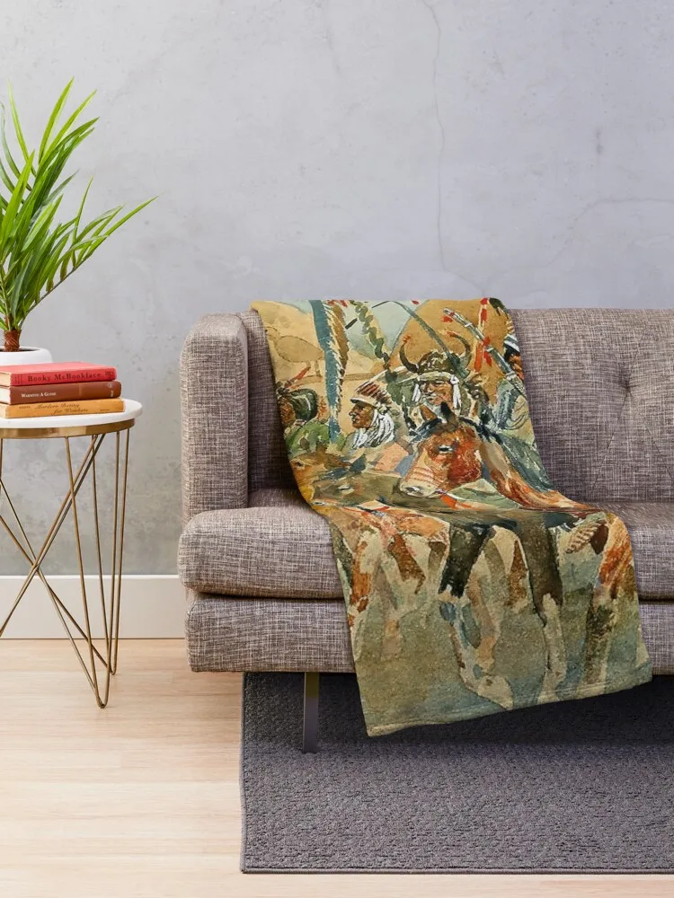 Фланелевое одеяло &quotИндийские цыплята со стандартами Эдварда Борин&quot