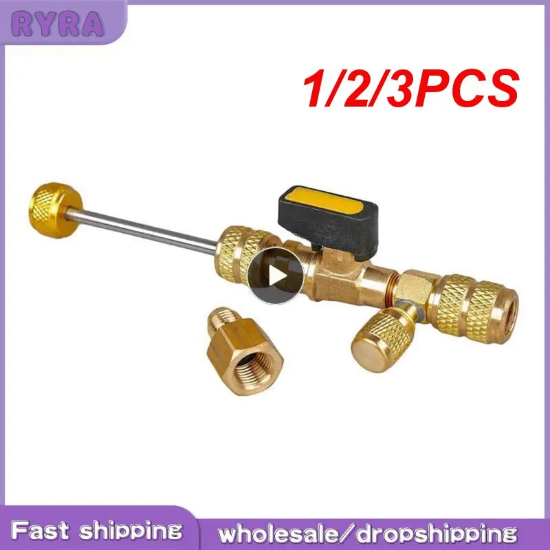 

1/2/3PCS Valve Core Remover/Installer with Dual Size SAE 1/4 & 5/16 Port Air Conditioning Line Repair Tools for HVAC R410A r404a