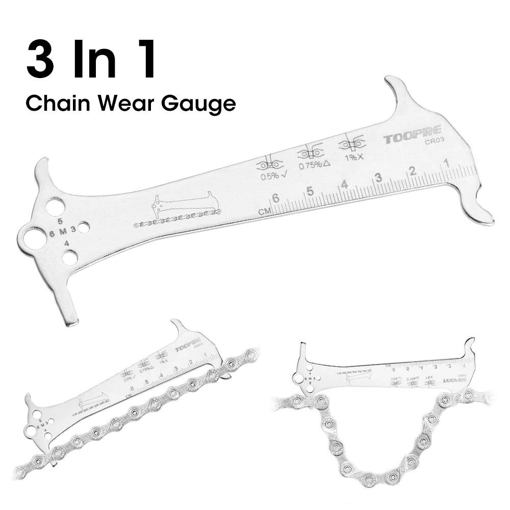 

Bike Chain Wear Indicator Gauge Measurement Ruler Checker Mountain Bike Cycling Chain Hook Bolt Measurement bike repair tools
