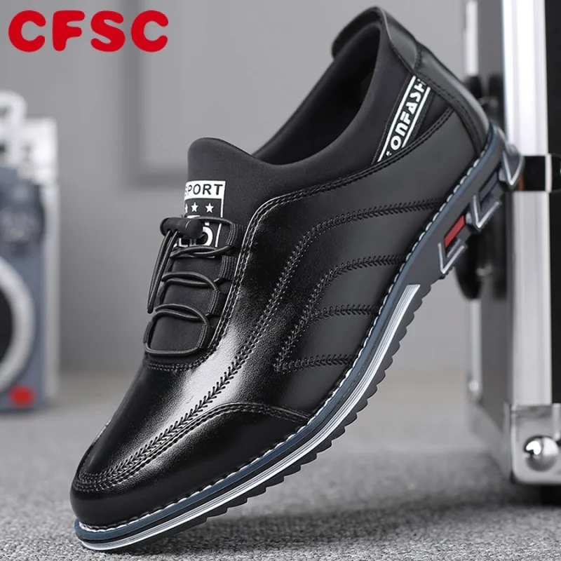 

Туфли мужские кожаные деловые, Повседневные Дышащие, черные, большие размеры