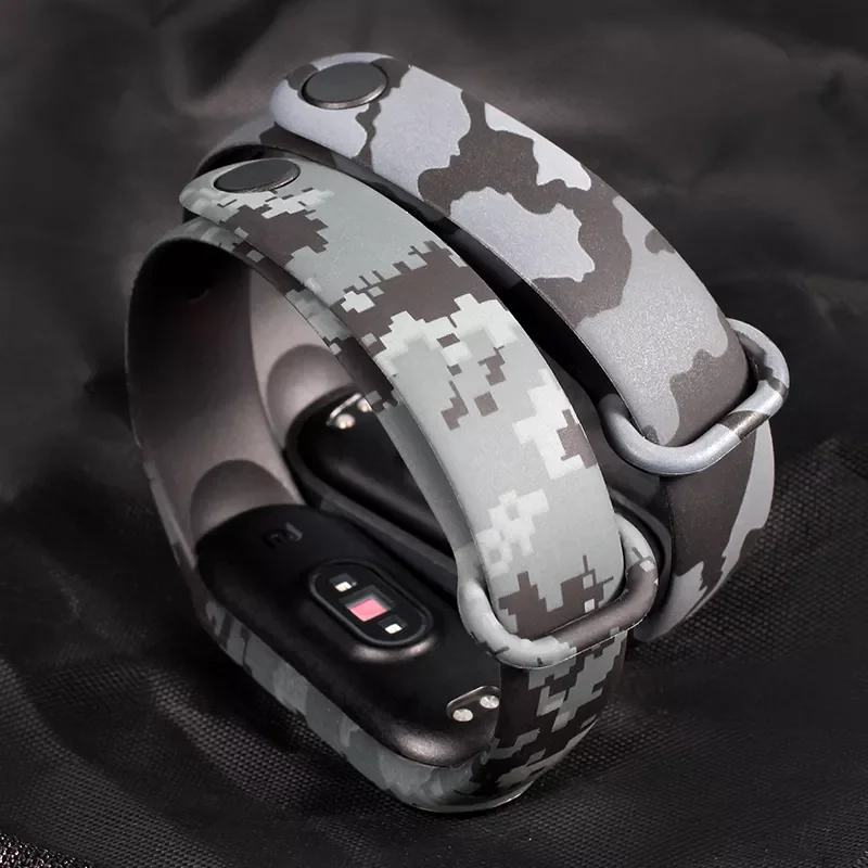 

Camouflage Strap For Mi Band 7 6 5 4 Silicone Replacement Wristband Soft Bracelet For Xiaomi Smartwatch Miband7 Miband6 Miband5