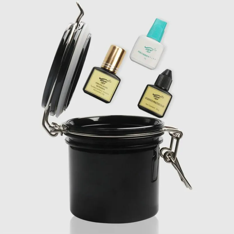 

Инструмент для макияжа ресниц, индивидуальный резервуар для хранения клея, подставка для клея, герметичный контейнер для хранения с актива...