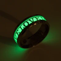 toocnipa 2022 new style stainless steel men women ring glow in the dark luminous ring fashion letter love charm jewelry