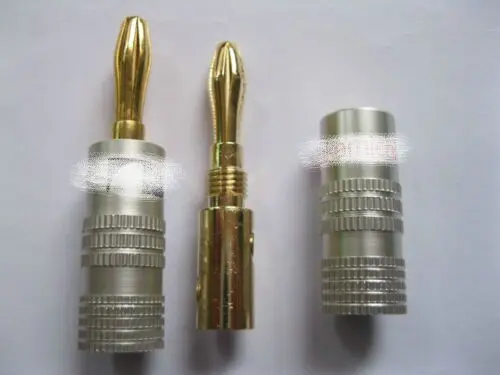 Высококачественный 4 мм разъем типа банан Позолоченный для динамика красный и