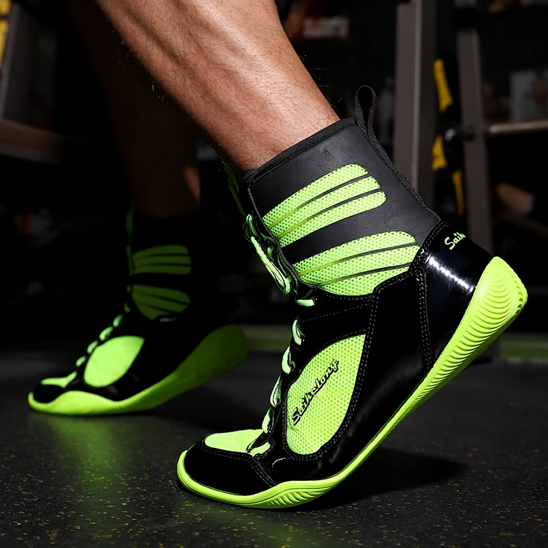 Unisex Wrestling Shoes Men's Boxing Wrestling Training Shoes Non-Slip Lace-Up Sneakers Professional Boxing Shoes Men Size 35-46