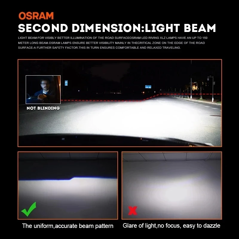 OSRAM LED H1 H4 H7 H11 Оригинальная лампа для фар H8 H16 9012 HIR2 HB3 HB4 Противотуманная фара 27 Вт