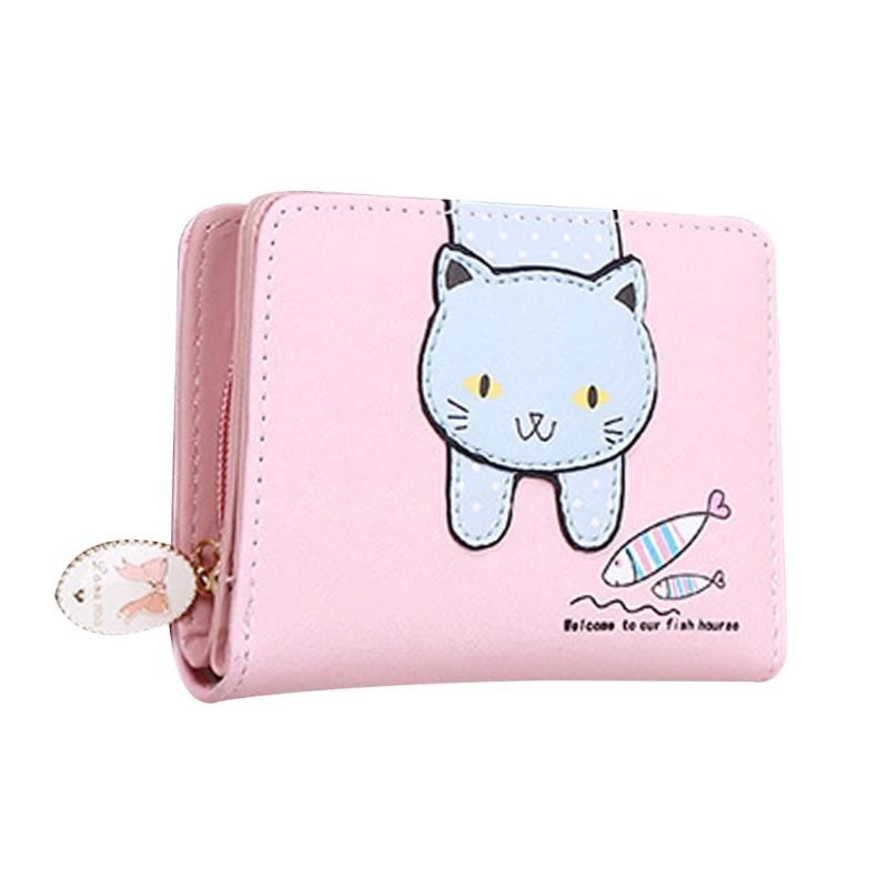 Women's Retro PU Leather Wallet Cute Short Card Holder Coin Purse Wallets