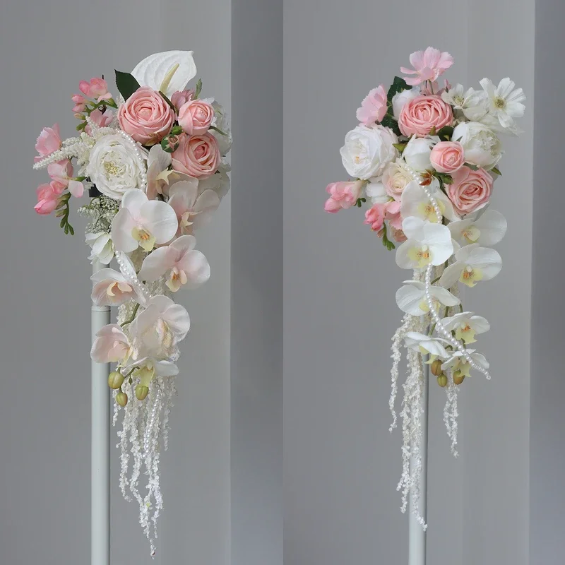 Towoo сладкий розовый элитный свадебный водопад держащий букет имитация