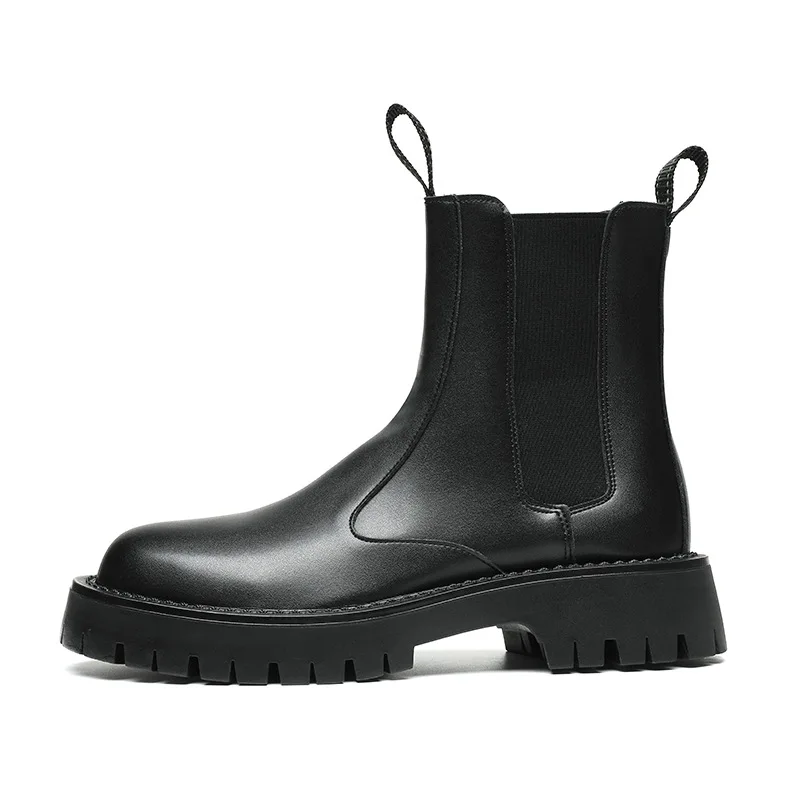 

British Style Men Chelsea Boots Autumn Winter Ankle Leather Work Shoes 040