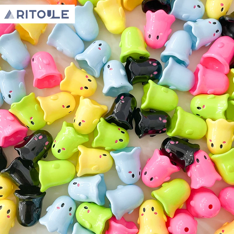 

Маленький призрак милый детский Акриловый Вертикальный отверстие из бисера DIY браслет ожерелье материал ювелирные изделия аксессуары