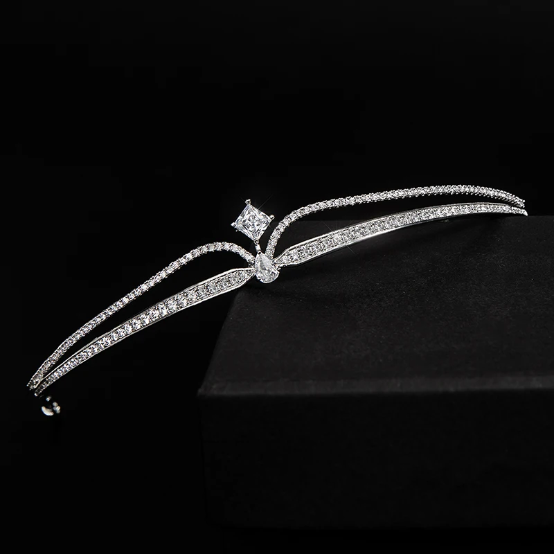 Простые Искрящиеся свадебные тиары и короны YYSUNNY для невесты Модные королевские