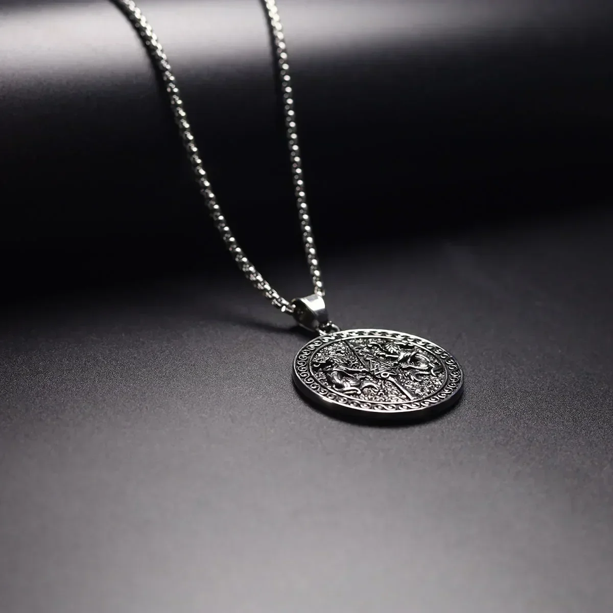 Nedar 2 шт. 48 5*38 5 мм двойной кулон с летающим драконом ожерелье из нержавеющей стали