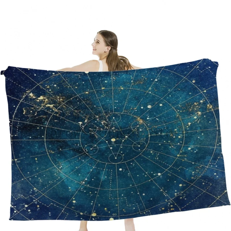 

Star Map- City Lights Throw Blankets Tufting Blanket For Travel Light Dorm Room Essentials Luxury Thicken Blanket