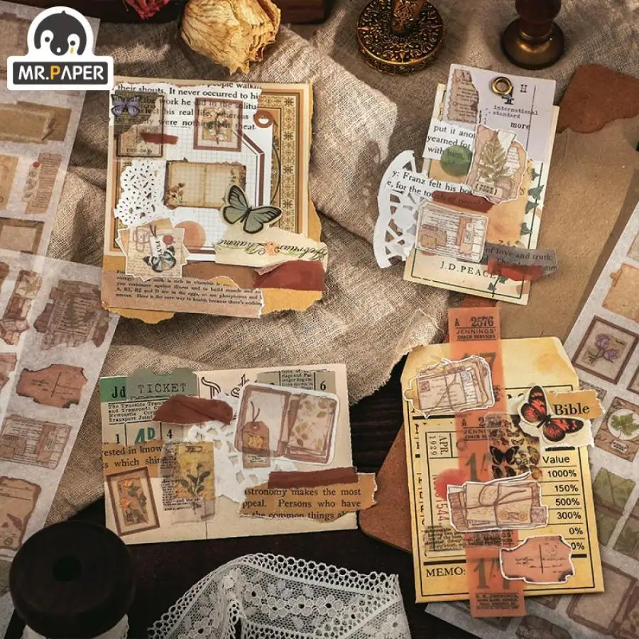 

Mr. Paper 4 стиля ретро фотообои творческий DIY Руководство бабочка гриб Скрапбукинг Декоративные канцелярские наклейки