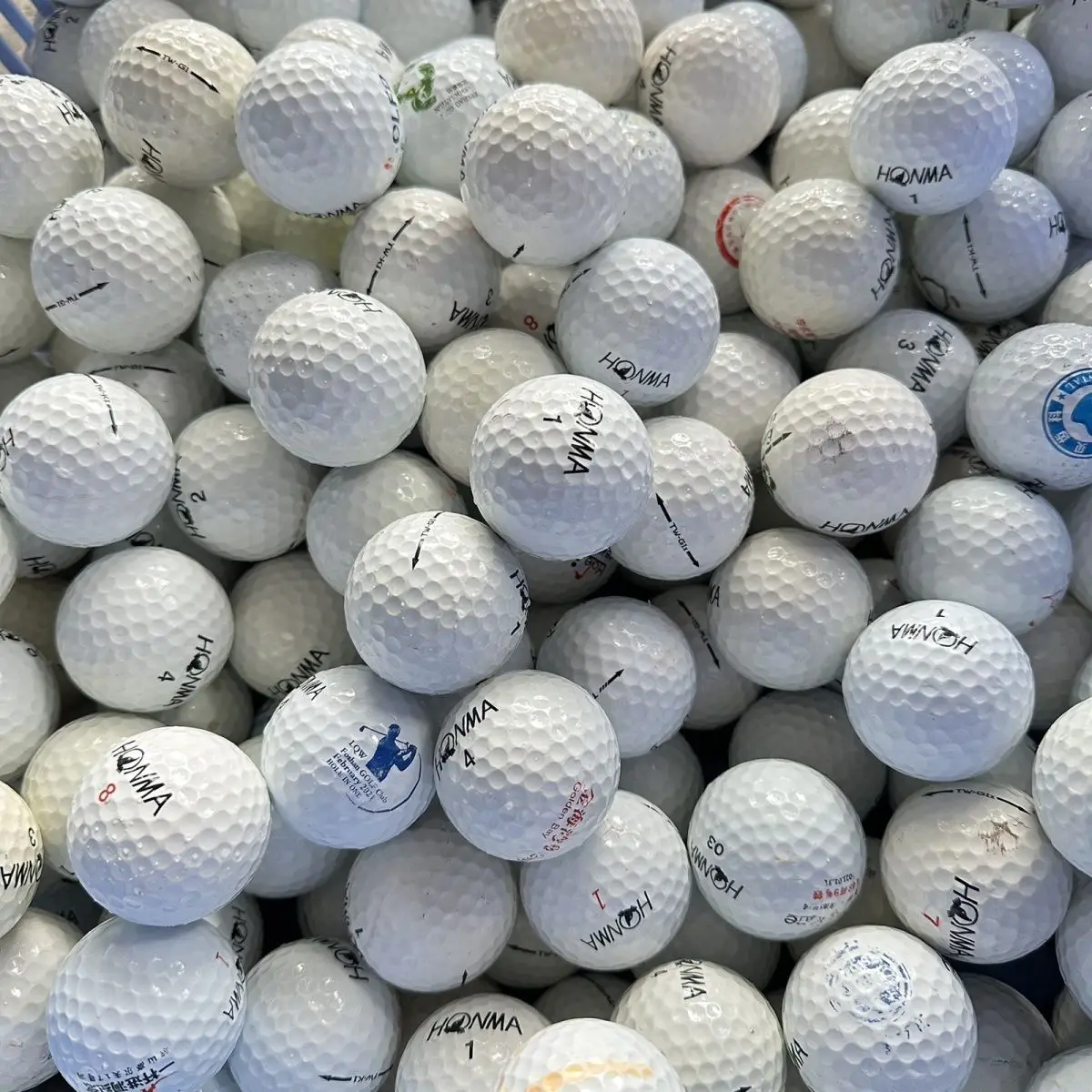 

50pcs Golf second-hand HONMA 2 3 4 6 layer ball with a 5-star aiming line 9.5% new Multiple styles of golf balls