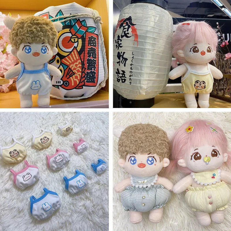 Lovely 10cm 20cm doll kpop Clothes summer cute romper EXO idol Dolls Clothes Accessories summer bread pants